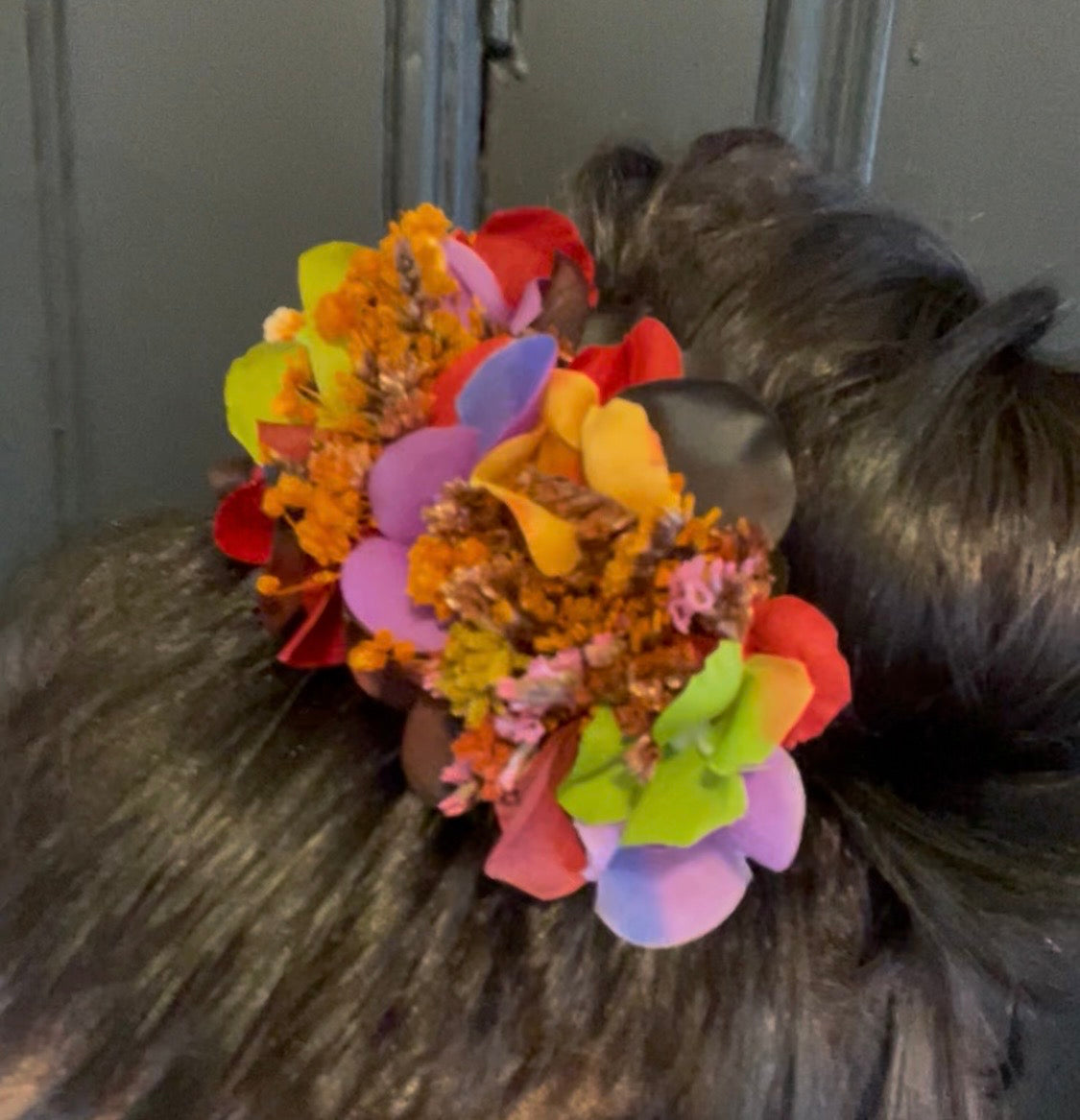 purple and reds bun wrap