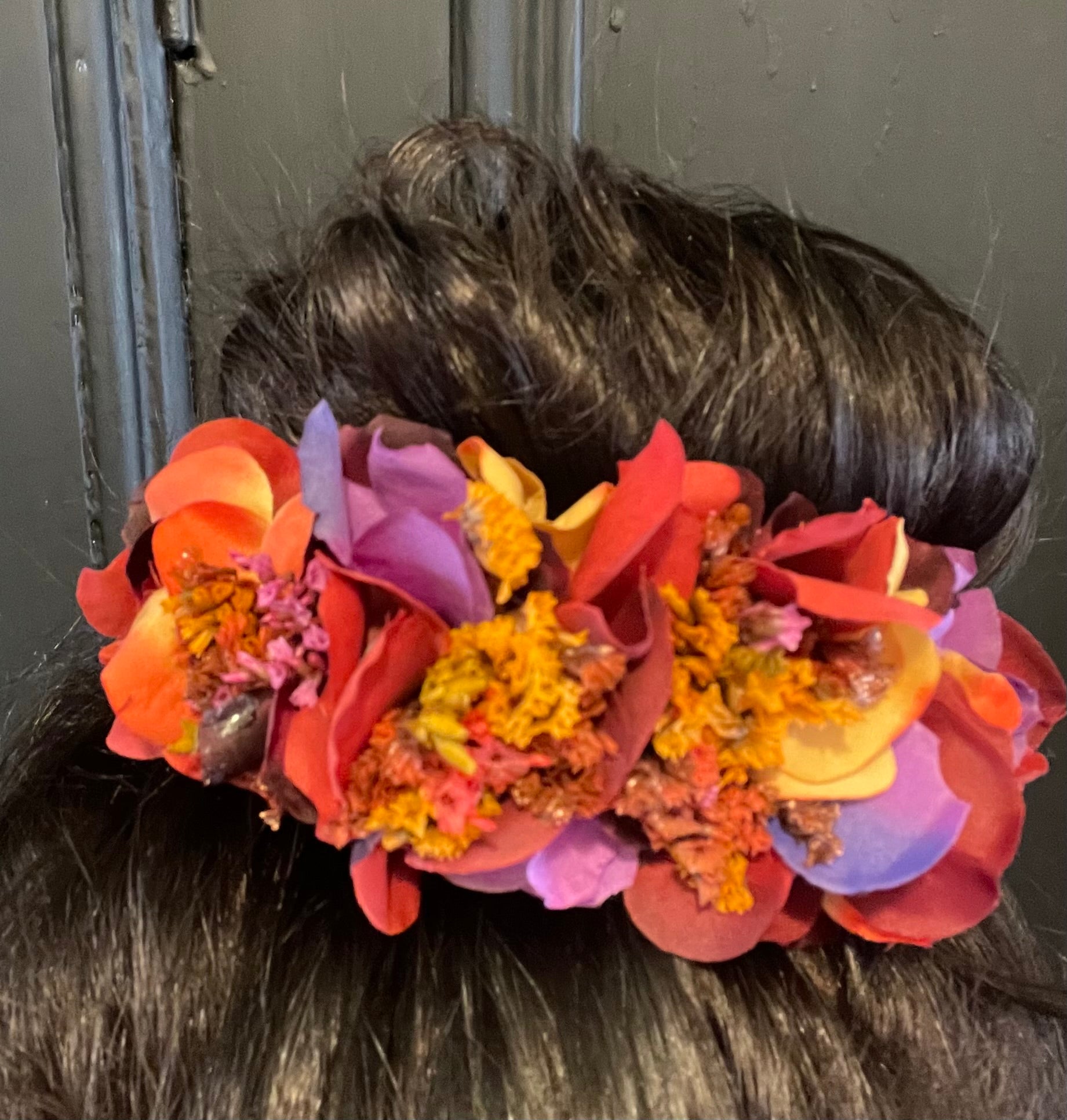 purple and reds bun wrap